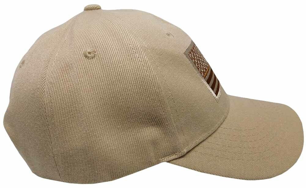 USA US U.S. America American Flag Khaki Tan Patch Baseball Cap CAP610A Hat