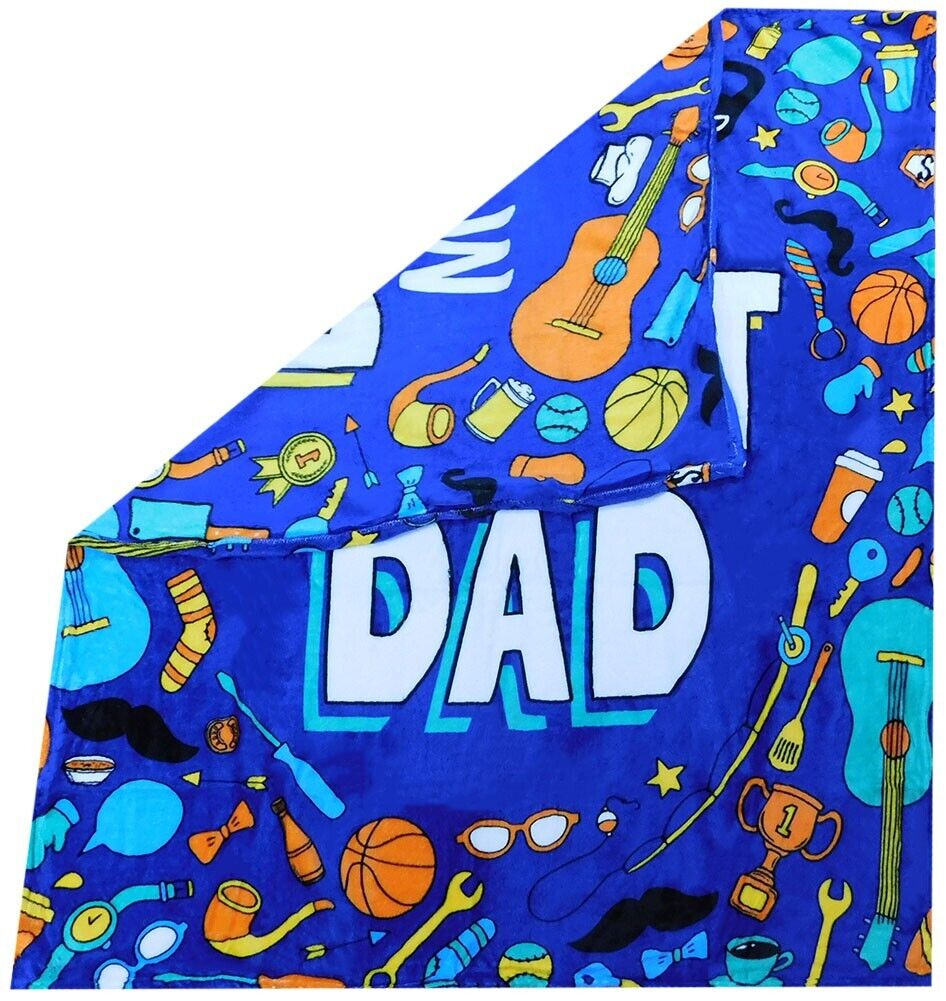 World's Best Dad Blue 50x60 50"x60" Soft Plush Fleece Blanket Throw