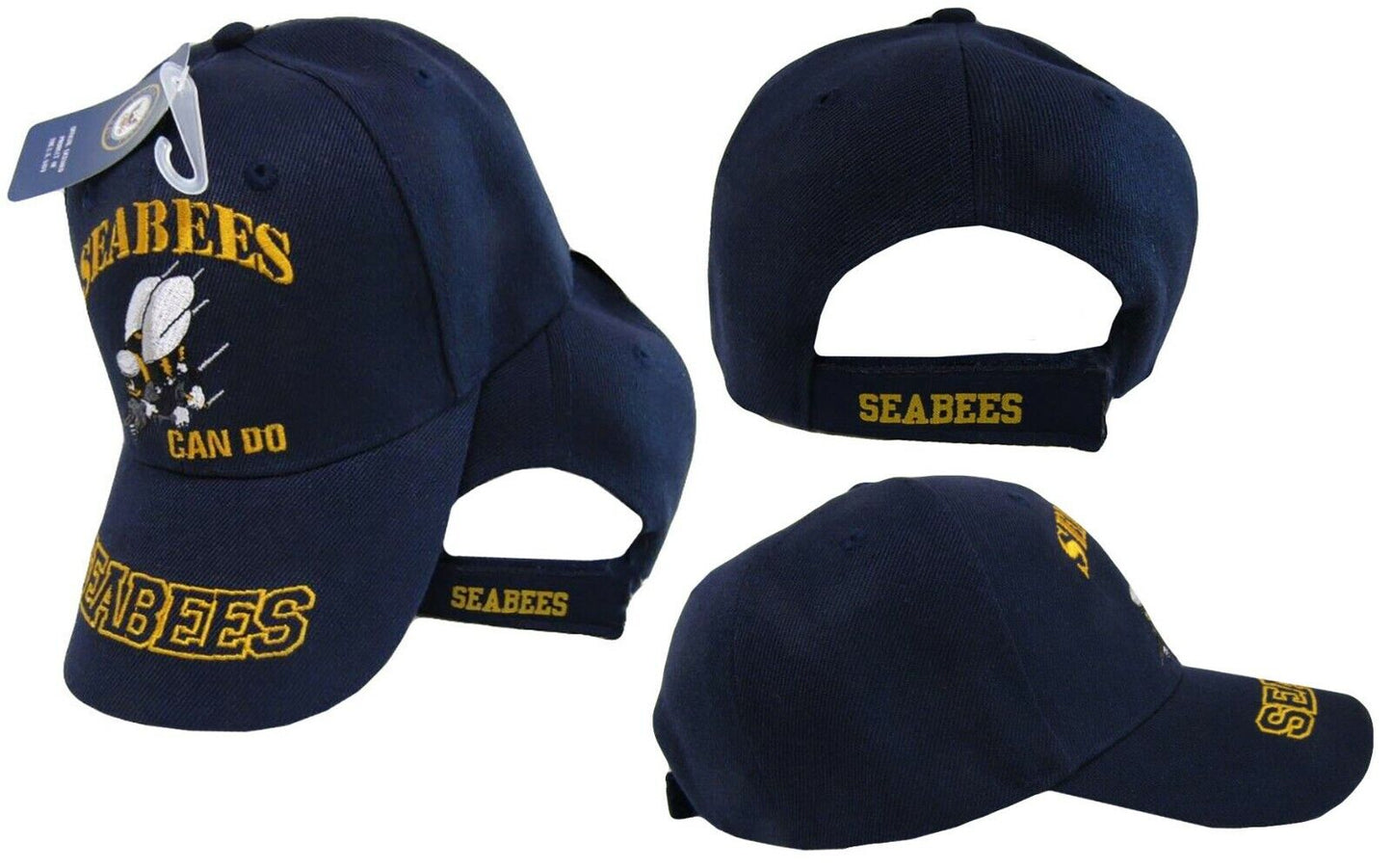 Seabees U.S. Navy USN "Can Do" Navy Blue Embroidered Cap Hat CAP602R