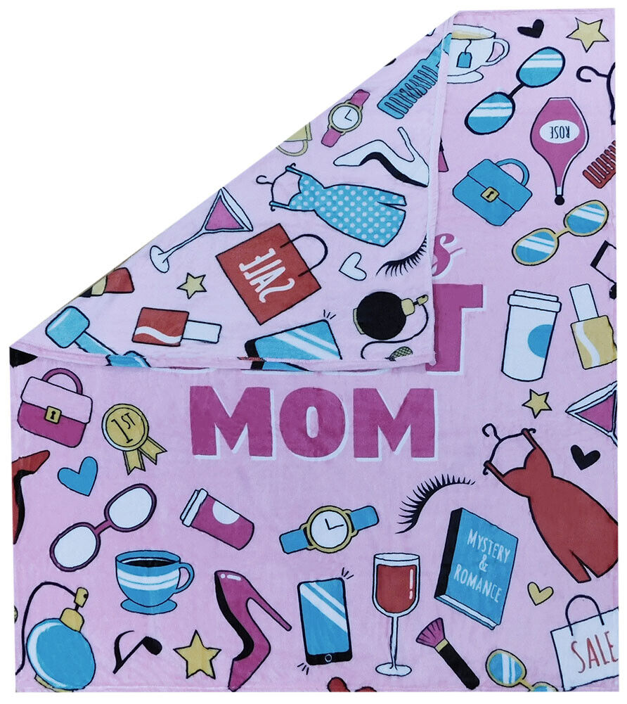 World's Best Mom Pink 50x60 50"x60" Soft Plush Fleece Blanket Throw