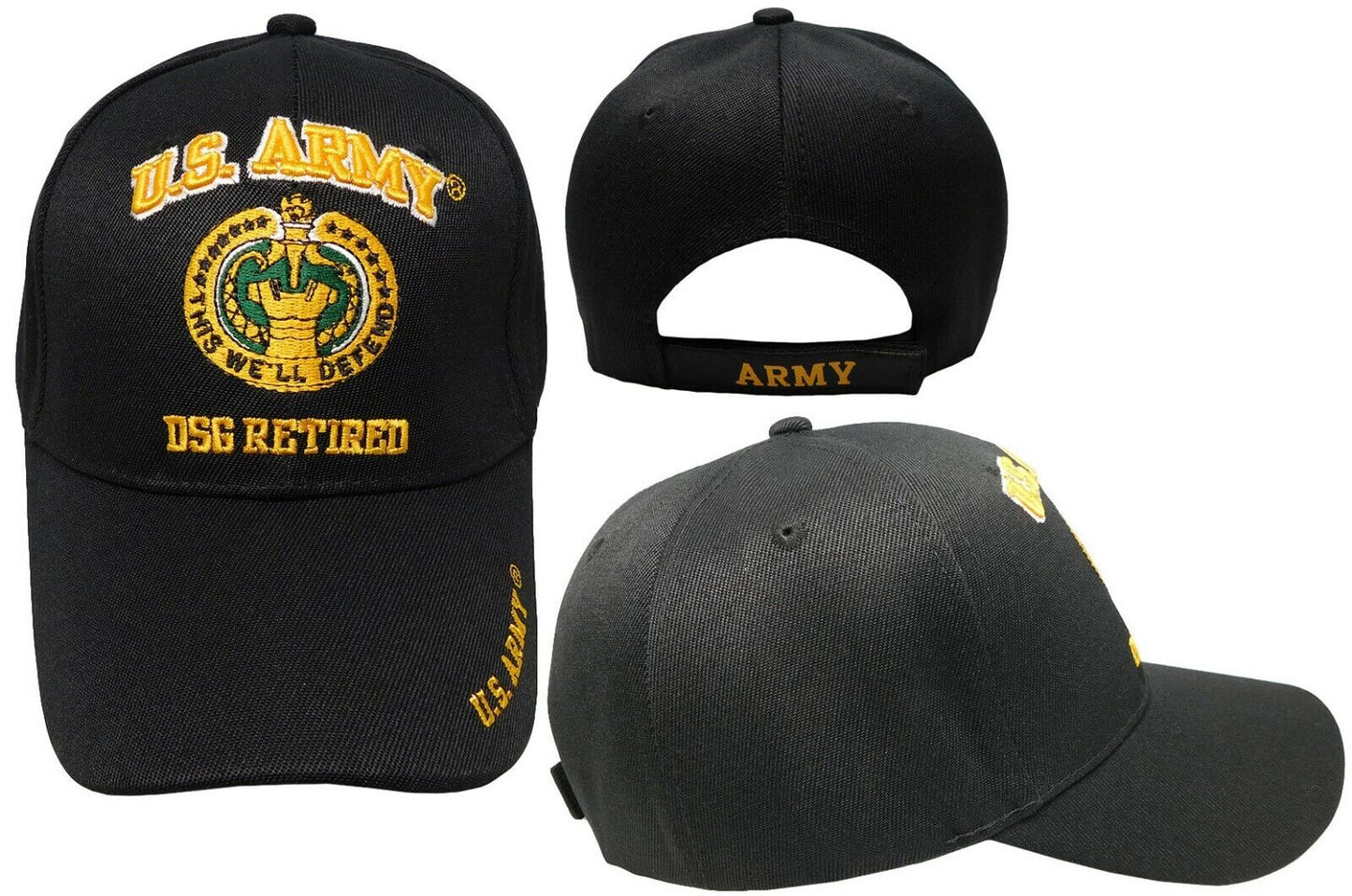 Retired Military Embroidered Adjustable Cap Hat Licensed