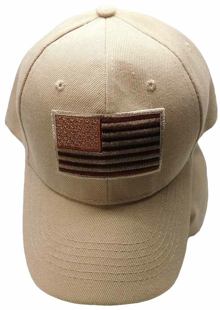 USA US U.S. America American Flag Khaki Tan Patch Baseball Cap CAP610A Hat