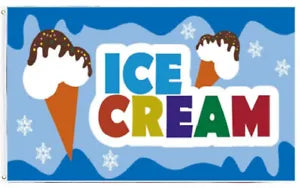 3X5 ICE CREAM FLAG BANNER 100D W/ GROMMETS R1