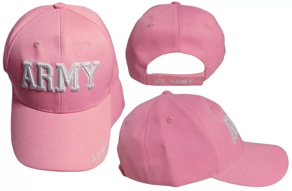 United States Army 3-D Letters Pink Adjustable Embroidered Cap Hat - Licensed