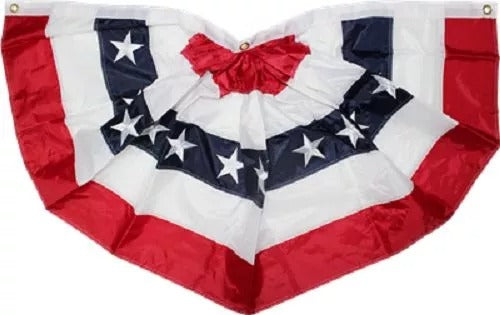 2x4 2'x4' 24 x 48" Sewn Embroidered Pleated USA American Fan Flag Banner Bunting