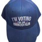 Trump 2024 I'm Voting For The Convicted Felon Navy Blue Embroidered Cap Hat