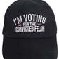 Trump 2024 I'm Voting For The Convicted Felon Black Embroidered Baseball Cap Hat