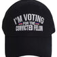 Trump 2024 I'm Voting For The Convicted Felon Black Mesh Embroidered Cap Hat