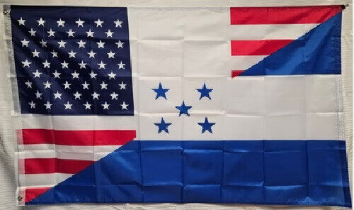 3X5 USA HONDURAS FRIEDSHIP COMBINATION FLAG BANNER 100D (DARK BLUE)