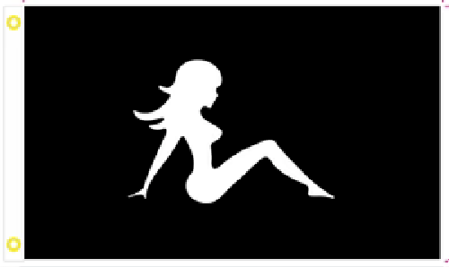 3X5 SEXY Mud Flap LADY WOMAN STRIPPER BLACK FLAG BANNER 100D