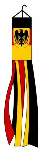 Germany Eagle 5ft Long Super Shiny Windsock, 100D Fabric, German Flag Wall Hanging