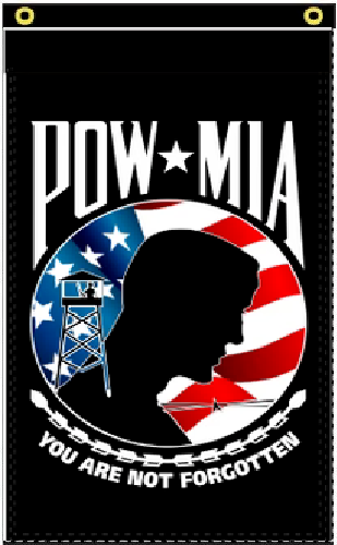 3X5 POW MIA USA PATRIOTIC VERTICAL SLEEVE AND GROMMETS FLAG BANNER 100D