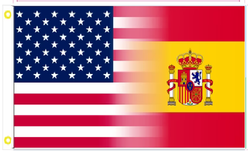 3X5 USA SPAIN FRIENDSHIP COMBINATION HERITAGE FLAG BANNER 100D