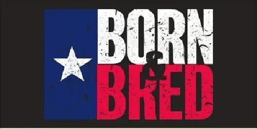 TEXAS NATIVE BORN AND BREAD BLACK TACTICAL Vinyl Decal Bumper Sticker  3.75”x7.5”