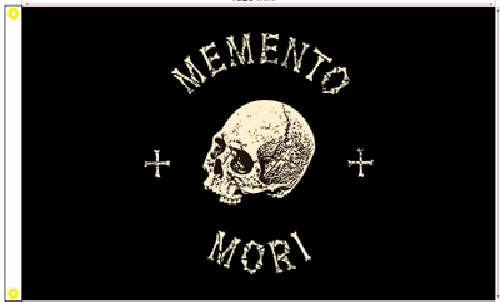 3X5 MOMENTO MORI PIRATE SKULL BLACK FLAG BANNER 100D W/ GROMMETS