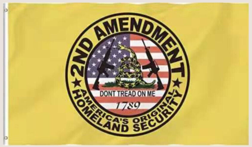 3X5 USA GADSDEN DTOM 2ND AMENDMENT 1789 YELLOW FLAG BANNER