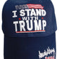 I Stand With Trump Signature 2024 Navy Blue Adjustable Embroidered Cap Hat