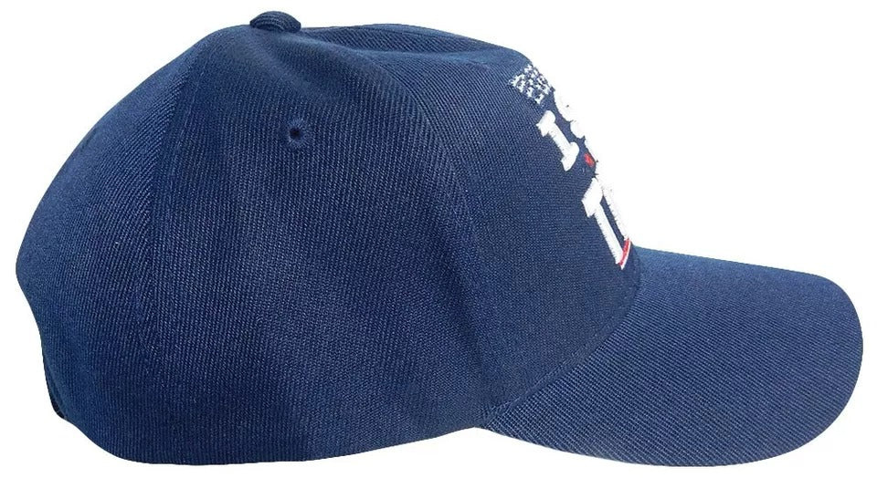 I Stand With Trump Signature 2024 Navy Blue Adjustable Embroidered Cap Hat