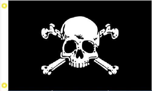 3X5 SKULL AND BONES PIRATE HEAD SKULL FLAG BANNER 100D W/ GROMMETS