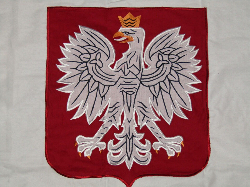 3x5 Embroidered Sewn Poland Eagle Polish Polska 100% Cotton Flag 3'x5'