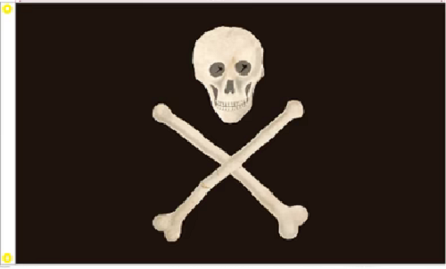 3X5 PIRATE SKULL AND BONES ANCIENT VINTAGE PIRATE BLACK FLAG BANNER 100D