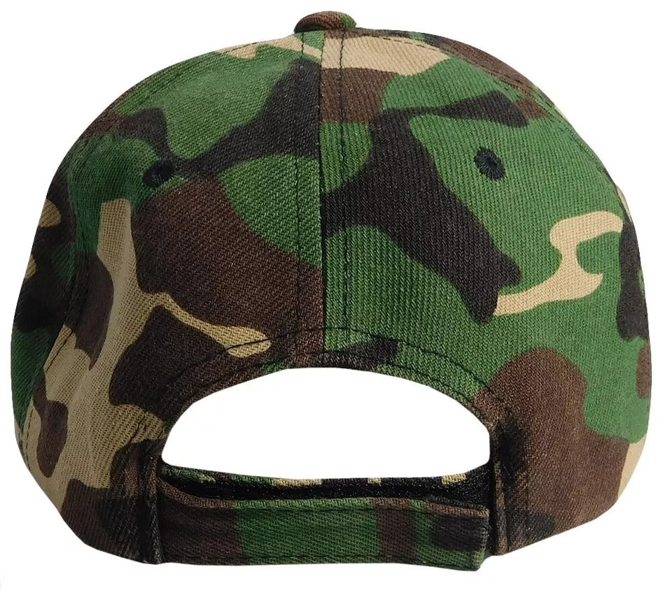 Trump 2024 God Guns Take America Back Woodland Camouflage Embroidered Cap Hat