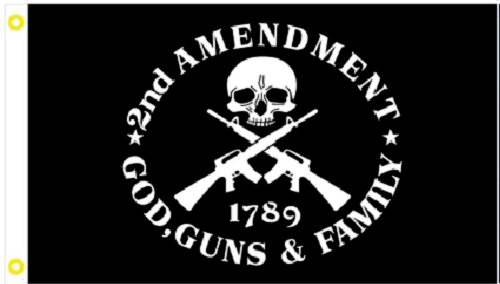 3X5 2ND AMENDMENT GOD AND FAMILY TACTICAL 1789 SKULL FLAG