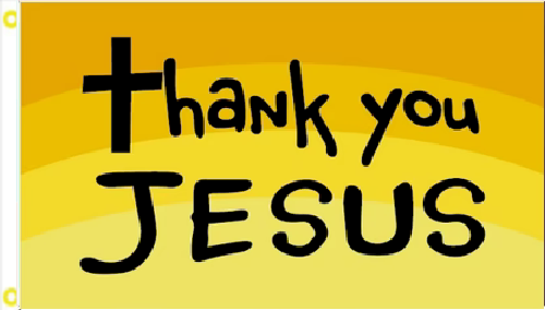 3X5 THANK YOU JESUS YELLOW FLAG BANNER 100D