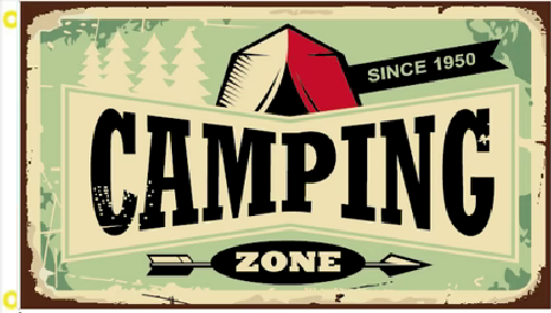 3X5 CAMPING ZONE SINCE 1950 CAMP FLAG BANNER 100D