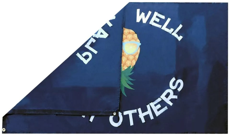 Plays Well With Others Upside Down Pineapple 3'x5' 100D Woven Poly Nylon Flag