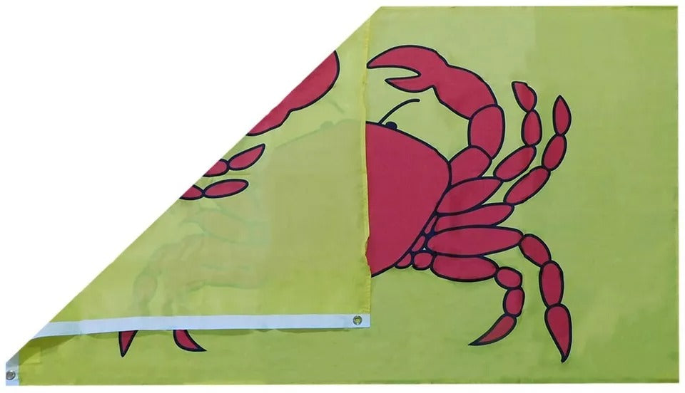 3x5 Crab Advertising Yellow 3'x5' 100D Woven Poly Nylon Flag Banner