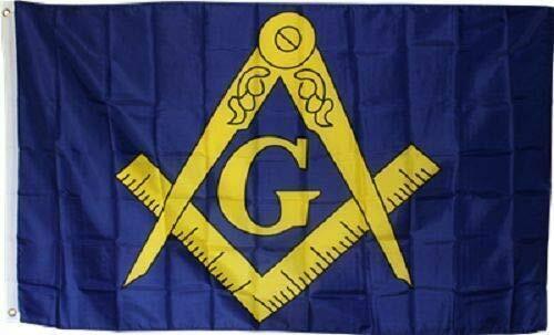 3x5 Blue and Gold Masonic Lodge Mason Freemason Flag 3'x5' House Banner Grommets