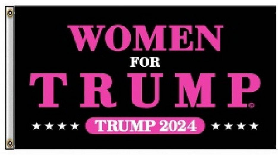 3X5 WOMEN FOR TRUMP 2024 BLACK FLAG BANNER 100D W/ GROMMETS R2