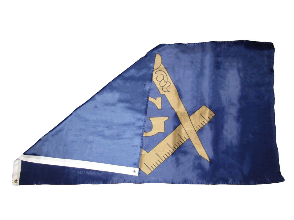 3x5 Blue and Gold Masonic Lodge Mason Freemason Flag 3'x5' House Banner Grommets