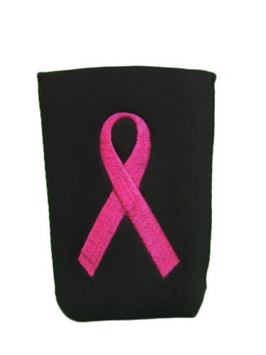 Pink Ribbon Breast Cancer Awareness Black Can Insulator